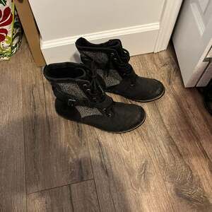 Sorel Women's Slimboot Lace Herringbone Black Waterproof Leather Boots